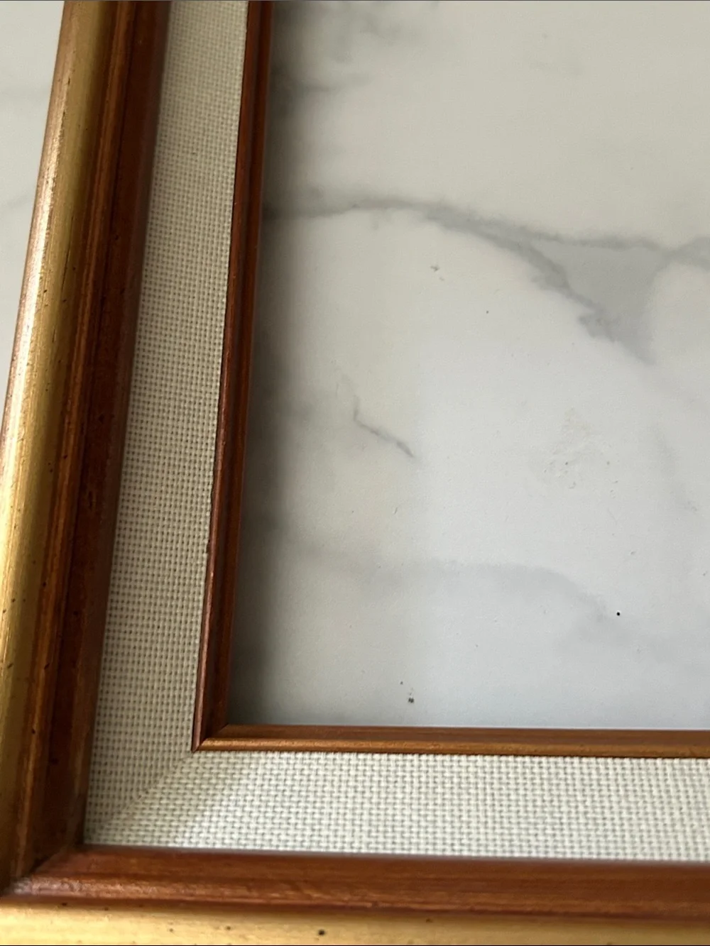 Vintage Gold and Cream Wall Mirror Frame with Copper Accents
